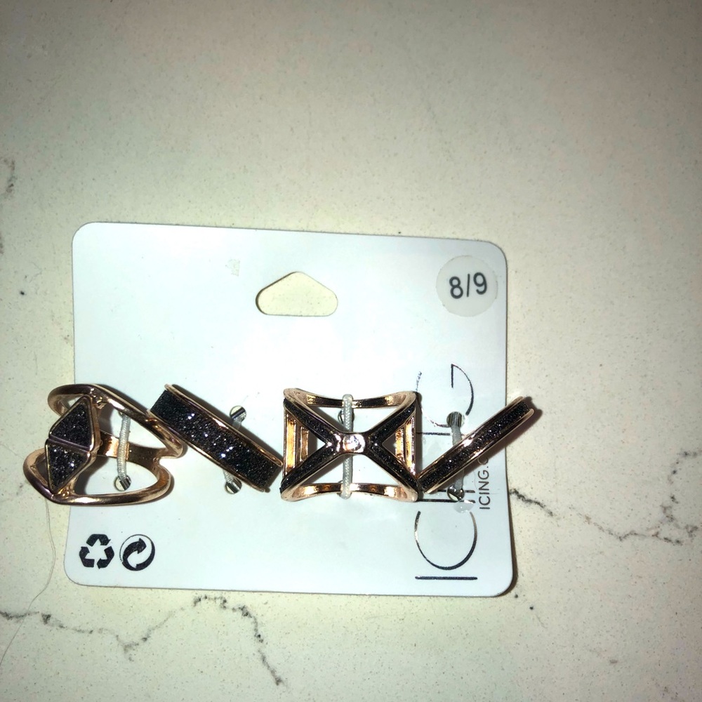 Black&gold ring set